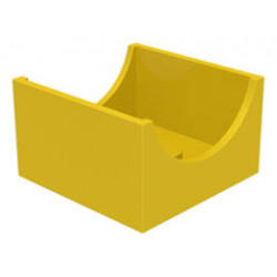 Container, Box 4 x 4 x 2 Bottom with Semicircle Cutout Ends : {ярко жълт}