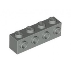 Тухла, модифицирана 1 x 4 с 4 шипа от 1 страна: {сив}
