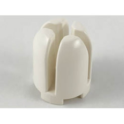 Brick, Round 2 x 2 x 2 Dome Top with Cross Cut Slots: {бял}