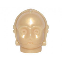 Minifigure, Head, Modified SW C-3PO / K-3PO Protocol Droid Plain: {топло светло-златист}
