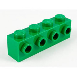 Тухличка 1X4 с 4 пъпки: {тъмно зелен}
