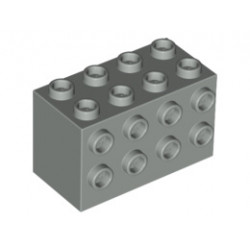 Тухла, модифицирана 2 x 4 x 2 с шипове отстрани: {сив}
