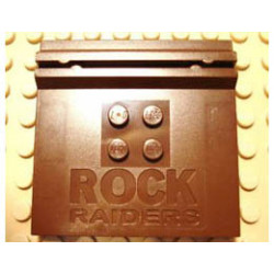 Tile, Modified 6 x 6 x 2/3 with 4 Studs and Embossed ROCK RAIDERS: {земно оранжев}
