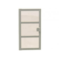 Door 1 x 4 x 6 with 3 Panes with Trans-Black Glass: {сив}