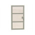 Door 1 x 4 x 6 with 3 Panes with Trans-Black Glass: {сив}