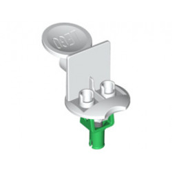 Sports Minifigure Stand Soccer with Spring and Green Pin: {бял}