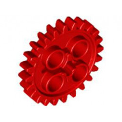 Technic, Gear 24 Tooth (2nd Version - 1 Axle Hole): {ярко червен}
