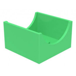 Container, Box 4 x 4 x 2 Bottom with Semicircle Cutout Ends: {умерено зелен}