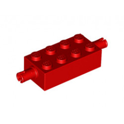 Свързващ елемент 2X4 с 2 щракалки : {ярко червен}