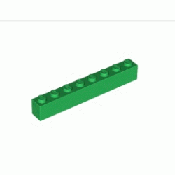 Тухличка 1X8: {тъмно зелен}