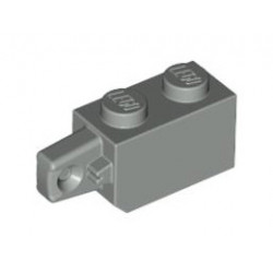 Hinge Brick 1 x 2 Locking with 1 Finger Vertical End: {сив}