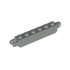 Hinge Brick 1 x 6 Locking with 1 Finger Vertical End and 2 Fingers Vertical End, 9 Teeth: {сив}