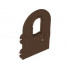Door 1 x 4 x 6 Round Top with Window and Keyhole, Nonreinforced Edge: {земно оранжев}