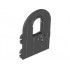 Door 1 x 4 x 6 Round Top with Window and Keyhole, Nonreinforced Edge: {черен}