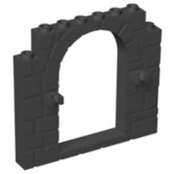 Door Frame 1 x 8 x 6 with Stone Pattern and Clips: {черен}