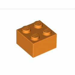 Тухличка 2X2: {ярко оранжев}