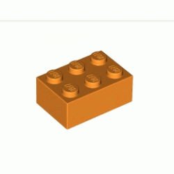 Тухличка 2X3: {ярко оранжев}