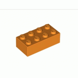 Тухличка 2X4: {ярко оранжев}
