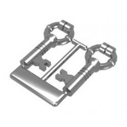 Minifigure, Utensil Keys, 2 on Sprue: {хромирано сребрист}