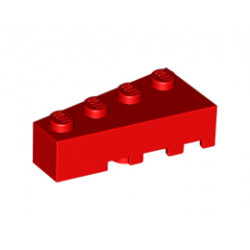 Лява тухличка 2X4 с ъгъл : {ярко червен}