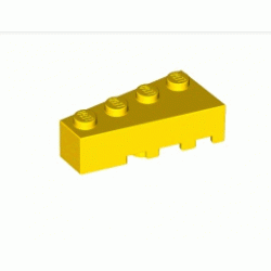 Лява тухличка 2X4 с ъгъл: {ярко жълт}