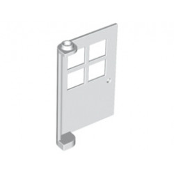 Door 1 x 4 x 5 with 4 Panes: {бял}