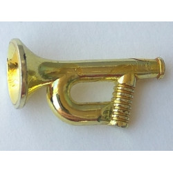 Minifigure, Utensil Musical Instrument, Bugle / Trumpet: {хромирано златист}