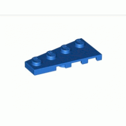 Лява плочка 2X4 с ъгъл: {ярко син}