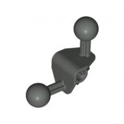 Bionicle Ball Joint 4 x 4 x 2 90 Degree with 2 Ball Joints and Axle Hole: {тъмно сив}