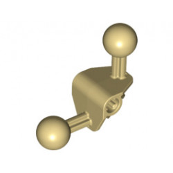 Bionicle Ball Joint 4 x 4 x 2 90 Degree with 2 Ball Joints and Axle Hole: {тухлено жълт}