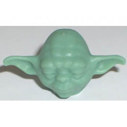 Minifigure, Head, Modified SW Yoda Plain: {пясъчно зелен}