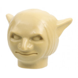 Minifigure, Head, Modified Goblin Plain: {тухлено жълт}