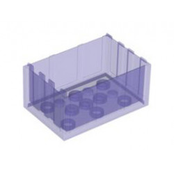 Container, Trunk Bottom 4 x 6 x 2 1/3: {прозрачно ярко синьо-виолетов}