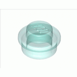 Кръгла плочка 1X1: {прозрачно светло син}