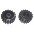 Wheel Small Wide Hard Plastic Tread, Hole Notched for Wheels Holder Pin: {черен}