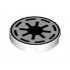 Tile, Round 2 x 2 with SW Republic Pattern: {бял}