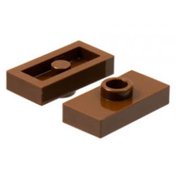 Плочка 1X2 с 1 пъпка, (a) без жлеб (джъмпер): {земно оранжев}