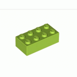 Тухличка 2X4: {ярко жълто-зелен}