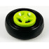 Wheel 8mm D. x 6mm with Black Tire 14mm D. x 4mm Smooth Small Single (4624 / 3139): {ярко жълто-зелен}