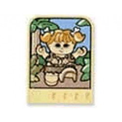 Story Builder Meet the Dinosaurs Card with Caveman Girl Pattern: {светло жълт}