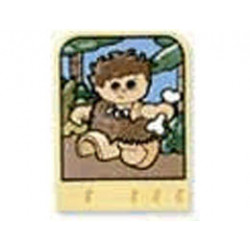 Story Builder Meet the Dinosaurs Card with Caveman Boy Pattern: {светло жълт}