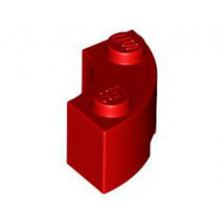 Brick, Round Corner 2 x 2 Macaroni with Stud Notch: {ярко червен}