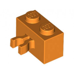 Brick, Modified 1 x 2 with Split U Clip Thick (Vertical Grip): {ярко оранжев}