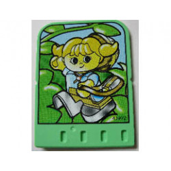 Story Builder Jungle Jam Card with Girl Carrying Canteen Pattern: {умерено зелен}