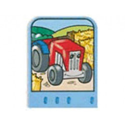 Story Builder Farmyard Fun Card with Tractor with Eyes Pattern: {умерено син}