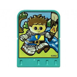 Story Builder Crazy Castle Card with Boy Knight Carrying Torch Pattern: {умерено синьо-зелен}