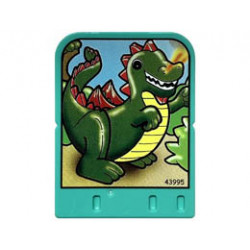 Story Builder Crazy Castle Card with Dragon Breathing Fire Pattern: {умерено синьо-зелен}