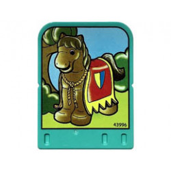 Story Builder Crazy Castle Card with Horse with Barding Pattern: {умерено синьо-зелен}