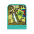 Story Builder Crazy Castle Card with Sword and Shield with Eyes Pattern: {умерено синьо-зелен}