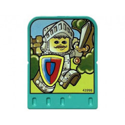 Story Builder Crazy Castle Card with Knight Carrying Shield and Sword Pattern: {умерено синьо-зелен}